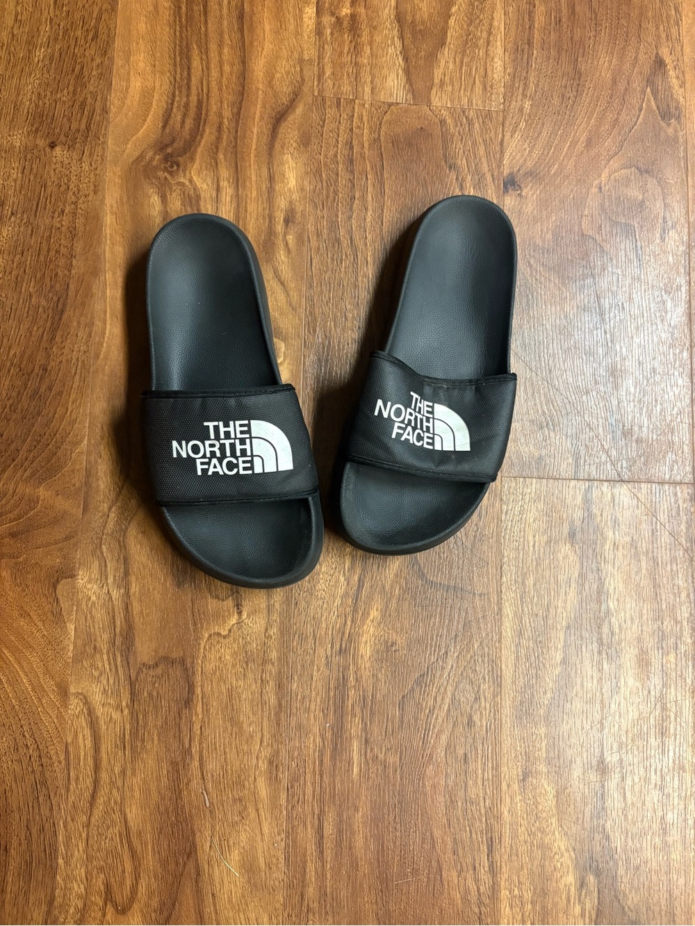 The North Face Black Slide Sandals with White Logo